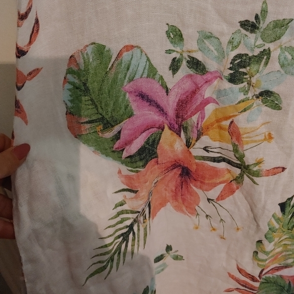 Lungo L'arno 100% Italian Linen Floral Palm Dress SZ.S NWT - Picture 3 of 7